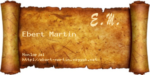 Ebert Martin névjegykártya